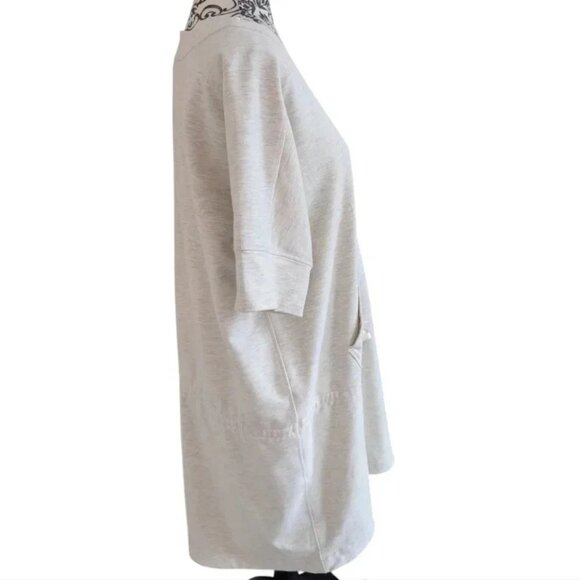 Indygena Tunic Dress Cream Beige Pockets V Neck Drawstring Waist Women's size XL - Picture 4 of 14